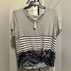 Maurices Gray, Blue and White Mixed Tshirt